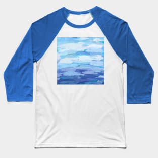 Impasto Sky Abstract Impressionist Texture Fine Art Painting Baseball T-Shirt